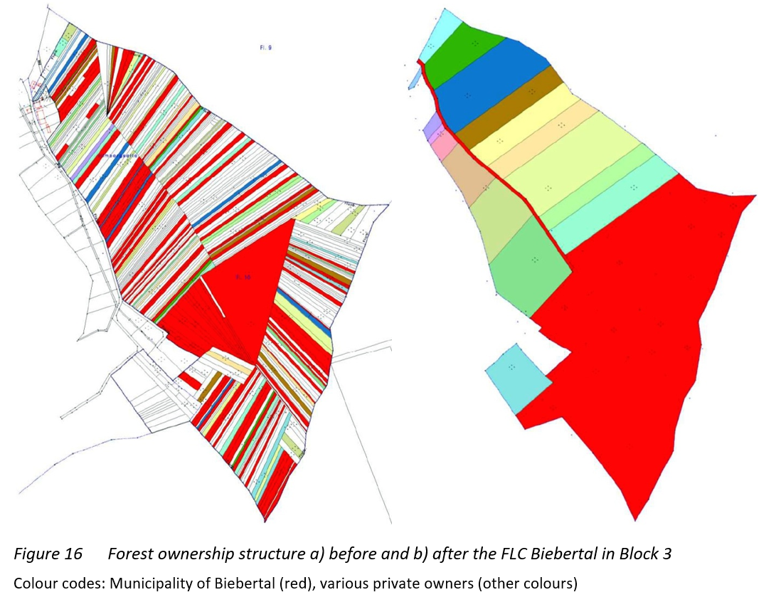 Consolidação de terrenos florestais Biebertal 2004-2012, Alemanha (área de terreno ca. 12 ha)